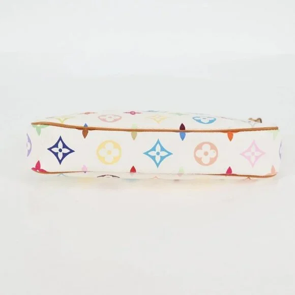 LOUIS VUITTON Monogram Multicolor Pochette Pouch White M92649 LV Auth 135504V Bags